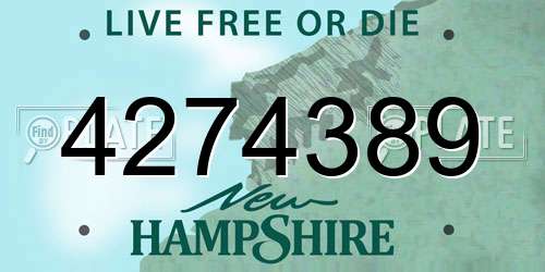 4274389 New Hampshire License Plate