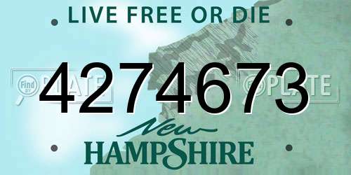 4274673 New Hampshire License Plate