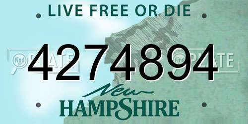 4274894 New Hampshire License Plate