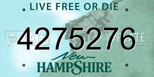 4275276 New Hampshire License Plate