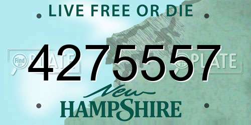 4275557 New Hampshire License Plate