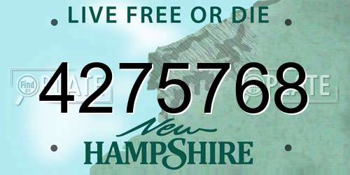 4275768 New Hampshire License Plate