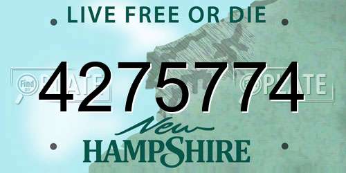 4275774 New Hampshire License Plate