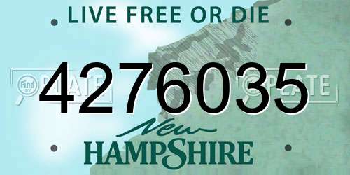 4276035 New Hampshire License Plate