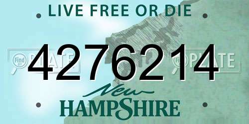 4276214 New Hampshire License Plate