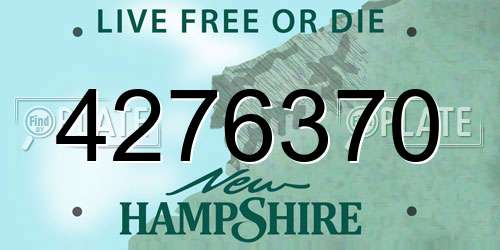 4276370 New Hampshire License Plate
