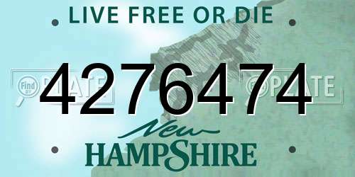 4276474 New Hampshire License Plate