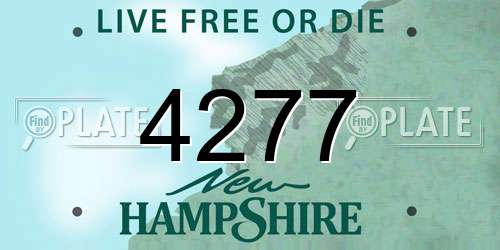 4277 New Hampshire License Plate