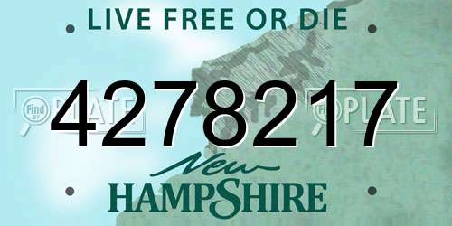 4278217 New Hampshire License Plate