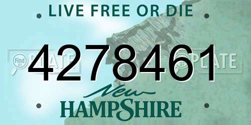 4278461 New Hampshire License Plate