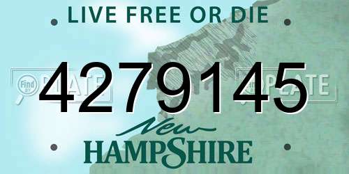4279145 New Hampshire License Plate