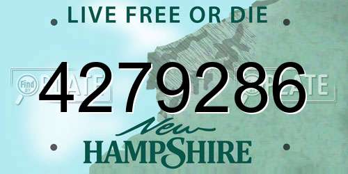 4279286 New Hampshire License Plate