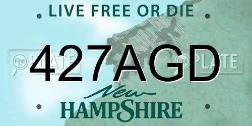 427AGD New Hampshire License Plate