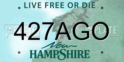 427AGO New Hampshire License Plate