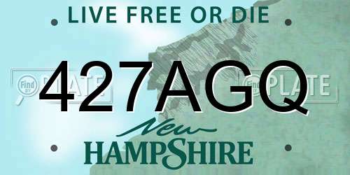 427AGQ New Hampshire License Plate