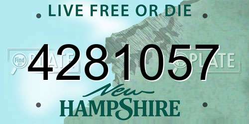4281057 New Hampshire License Plate