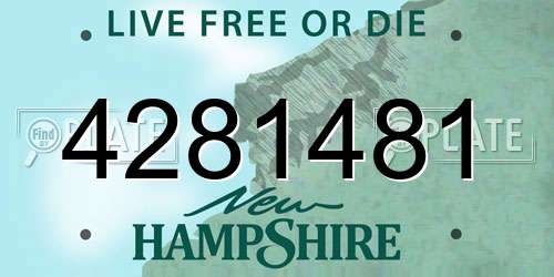 4281481 New Hampshire License Plate