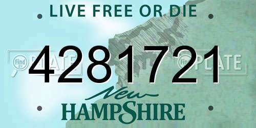 4281721 New Hampshire License Plate