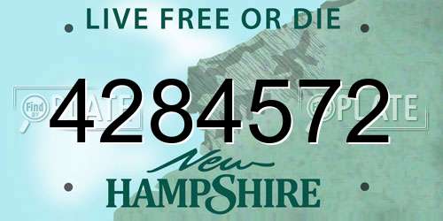 4284572 New Hampshire License Plate