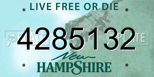 4285132 New Hampshire License Plate