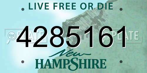 4285161 New Hampshire License Plate