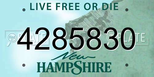 4285830 New Hampshire License Plate