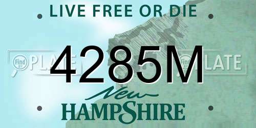4285M New Hampshire License Plate