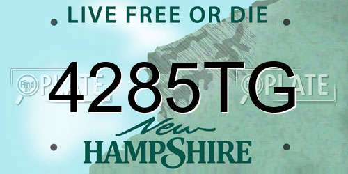 4285TG New Hampshire License Plate