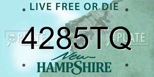 4285TQ New Hampshire License Plate
