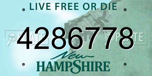 4286778 New Hampshire License Plate