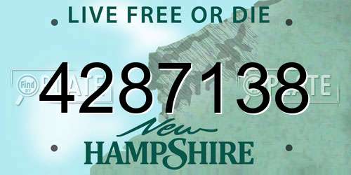 4287138 New Hampshire License Plate