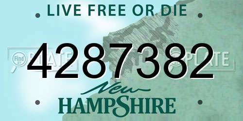 4287382 New Hampshire License Plate