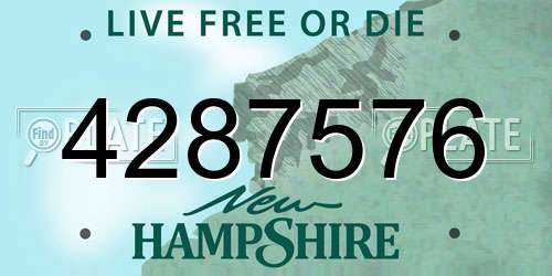 4287576 New Hampshire License Plate