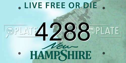 4288 New Hampshire License Plate