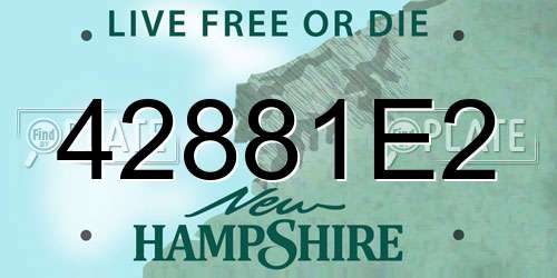 42881E2 New Hampshire License Plate