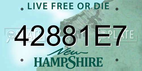 42881E7 New Hampshire License Plate