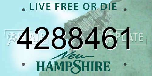 4288461 New Hampshire License Plate