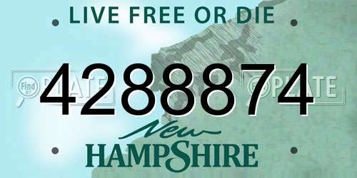 4288874 New Hampshire License Plate