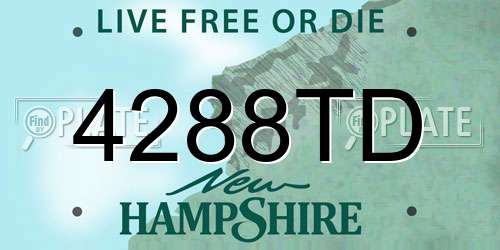 4288TD New Hampshire License Plate