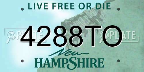 4288TO New Hampshire License Plate