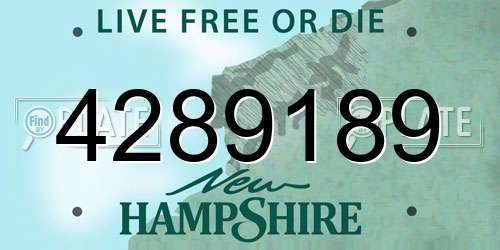 4289189 New Hampshire License Plate