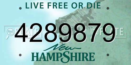 4289879 New Hampshire License Plate