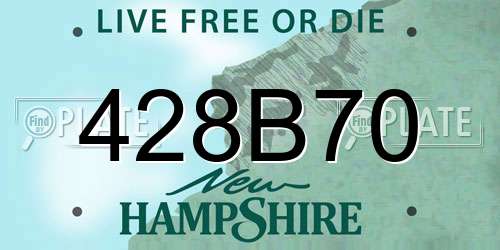 428B70 New Hampshire License Plate