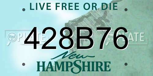 428B76 New Hampshire License Plate