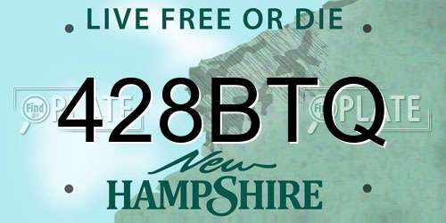 428BTQ New Hampshire License Plate