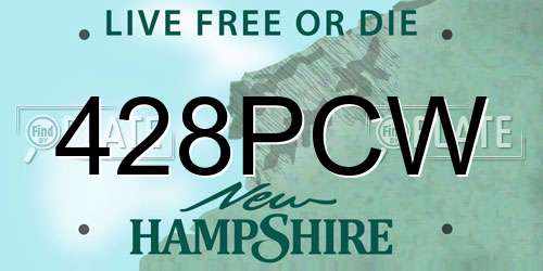 428PCW New Hampshire License Plate