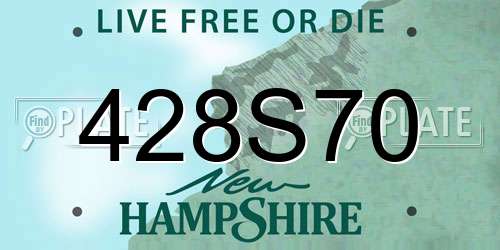 428S70 New Hampshire License Plate