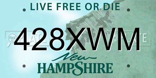 428XWM New Hampshire License Plate