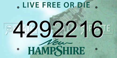 4292216 New Hampshire License Plate