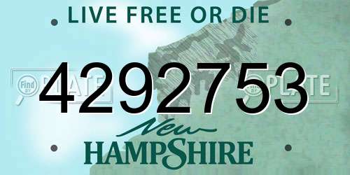 4292753 New Hampshire License Plate